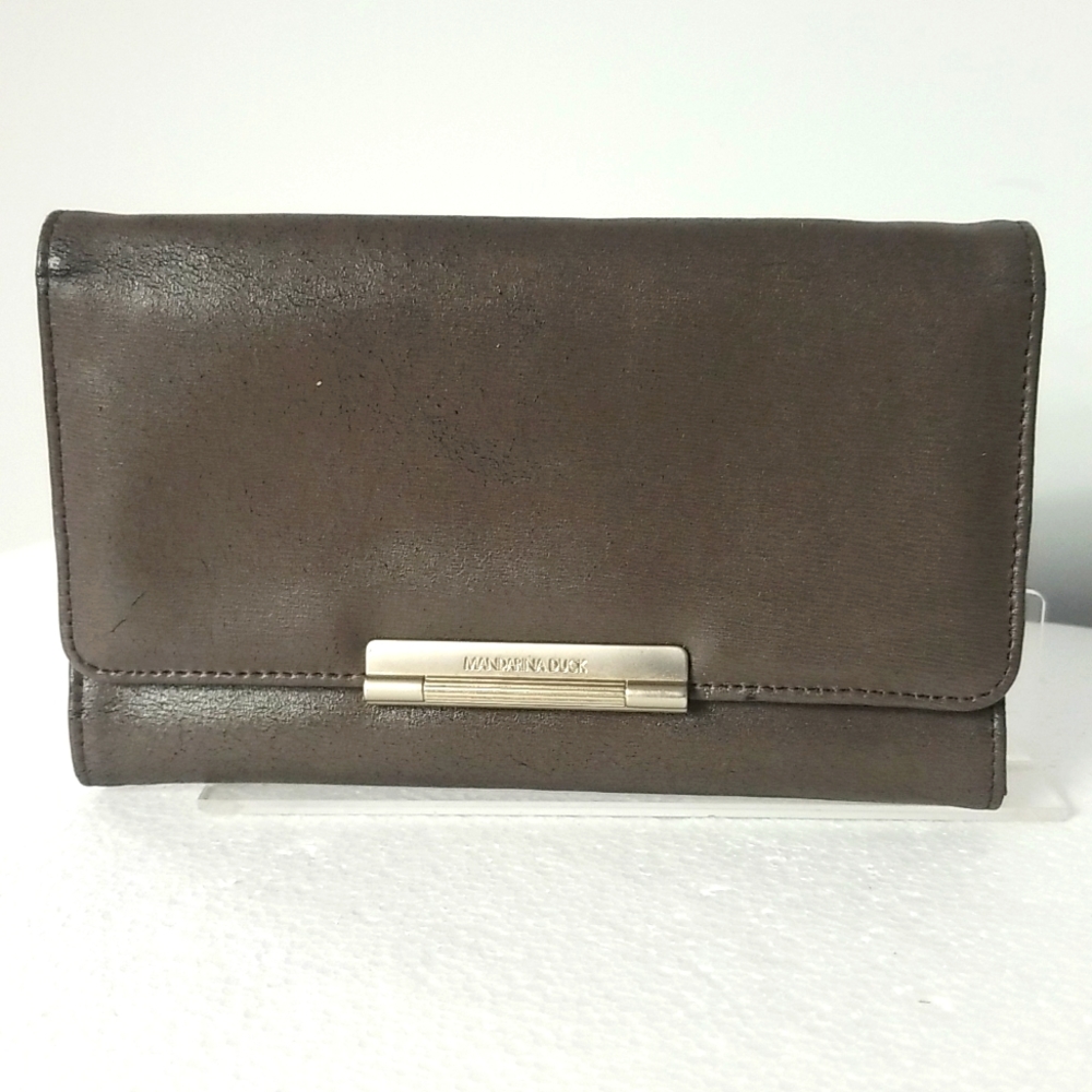 MARDARINA DUCK   TRI- FLD CHECKBOOK WALLET IN GREY